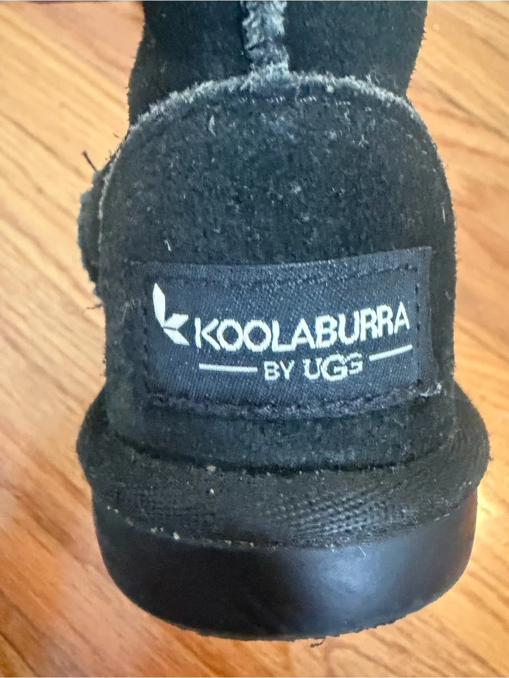 Koolaburra Kids Black Suede-Look Fleece Boots